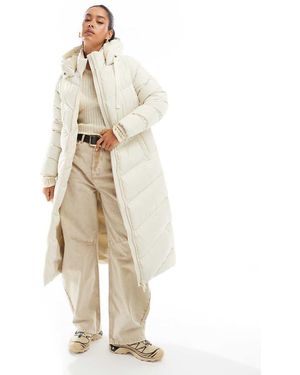 Threadbare Chaqueta Acolchada Larga Con Capucha De -Blanco - Neutro