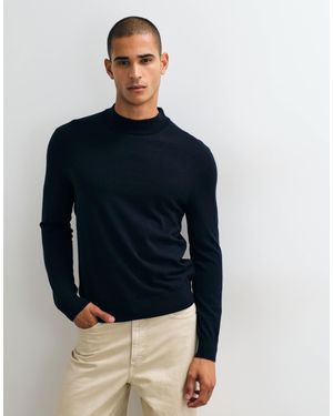 Mango High Neck Knit Sweater - Blue