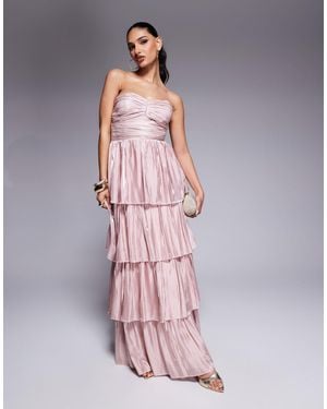 Lulus Lulus Strapless Tiered Maxi Dress - Pink
