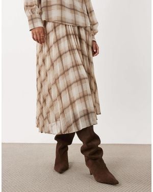 Mango Stut Flowy Midi Skirt Set - Natural