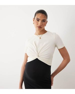 Mama.licious Mamalicious Maternity Above The Bump Knot Detail T-shirt - White
