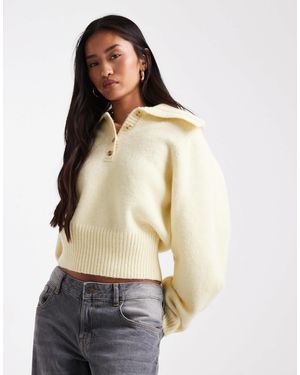 ASOS Waisted Collar Sweater - Natural
