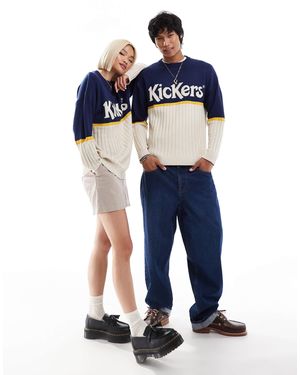 Kickers Unisex Classic Rib Knit Mix Jumper - Blue