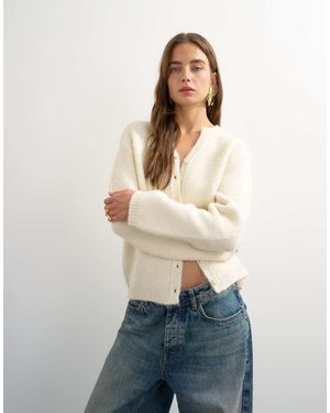 TOPSHOP Cárdigan De Punto Con Acabado Suave En-Blanco - Neutro