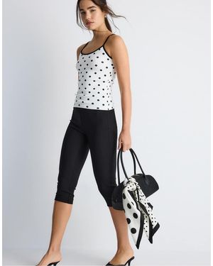 Stradivarius Ribbed Strap Top - White