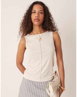 Aware Seam Front Jersey Top - White