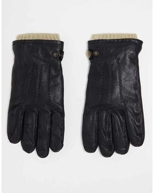 Barneys Originals Real Leather Gloves - Black