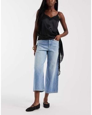 JJXX Santiago Wide Leg Cropped Jeans - Blue