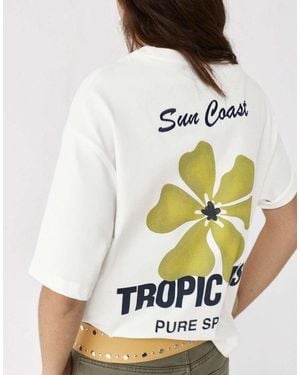 Pull&Bear Tropic Mist T-shirt - White