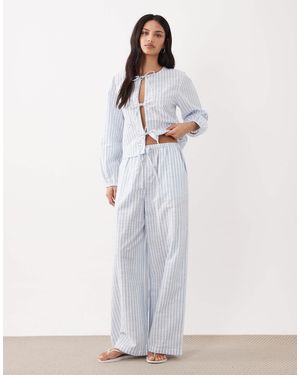 esmé studios Curve Tie Front Beach Trousers - White