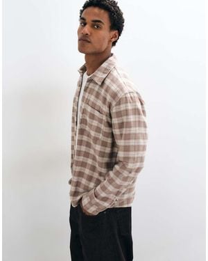 Hollister Long Sleeve Brushed Flanned Shirt - Natural