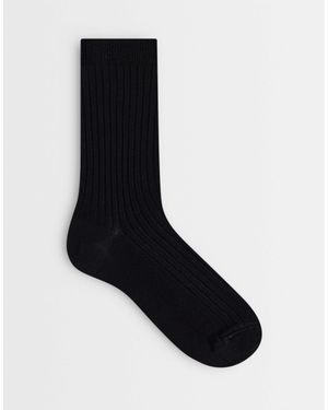 TOPSHOP – lillie – gerippte socken - Schwarz