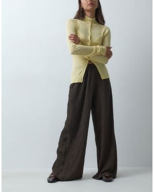 Vero Moda Wide Leg Plisse Pants - Gray
