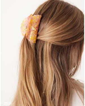 ASOS Hair Claw With Marbled Effect - Brown