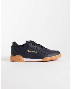Reebok Workout Plus Sneakers Nere Con Suola Marrone - Blu