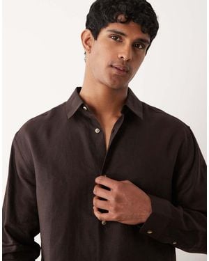 ASOS Co-Ord 100% Linen Relaxed Shirt - Black