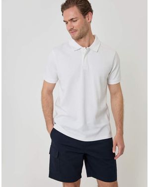 Threadbare Regular Fit Textured Cargo Shorts - White