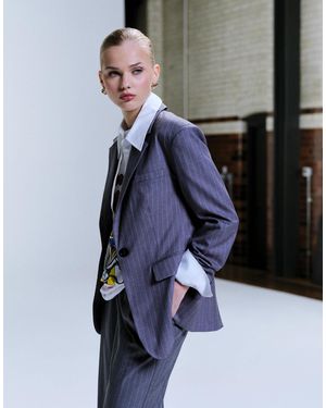 4th & Reckless Tailored Shoulder Pad Detail Cinched Waist Blazer Co-ord - Multicolour
