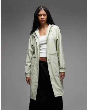 Rains 18550 String Waterproof Cinched Longer Parka Jacket - Gray