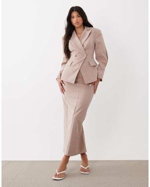 ASOS Pencil Midi Skirt - Natural