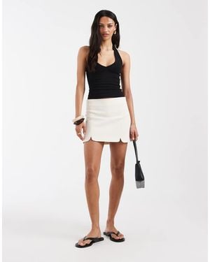 ASOS Mini Skirt With Notch Hem Details - White