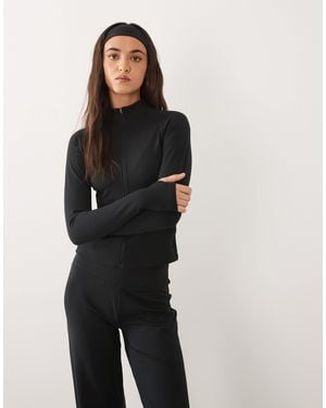 4505 Icon Zip Up Studio Long Sleeve Top - Blue