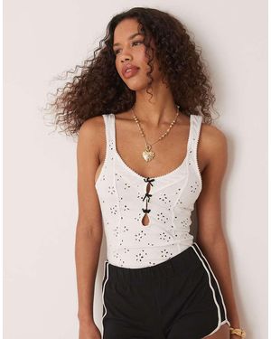 Free People Full Bloom Pointelle Bodysuit - Black
