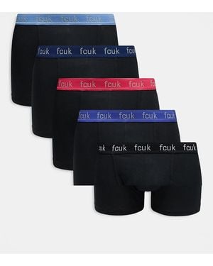 French Connection 5 Pack Fcuk Cotton Stretch Boxers - Blue