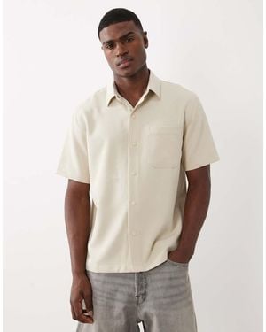 ASOS Smart Relaxed Shirt With Poppers - Natural
