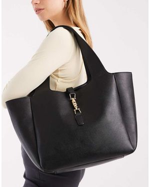 Glamorous Tote Tas Met Schouderbanden En Hardware-Detail - Zwart