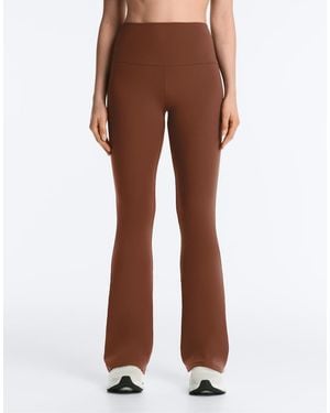Oysho Comfortlux High-Rise Flare Trousers - Brown