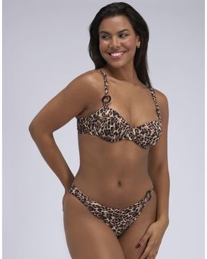 Boux Avenue Santorini Balconette Bikini Top Unpadded Underwired Swimwear - Brown