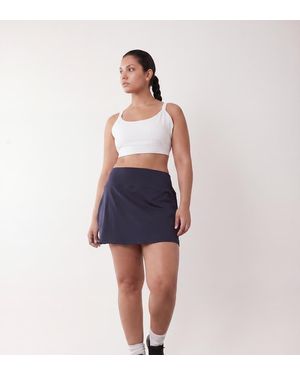 4505 Curve Active Tennis Skirt With Under Shorts And Phone Pocket - Blue
