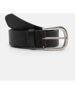 Pull&Bear Leather Effect Dot Belt - Black