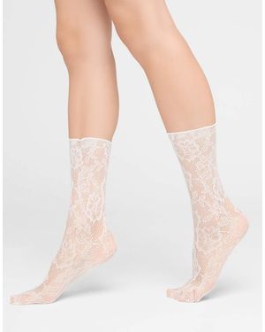 Calzedonia Floral Socks Without Elastic - White