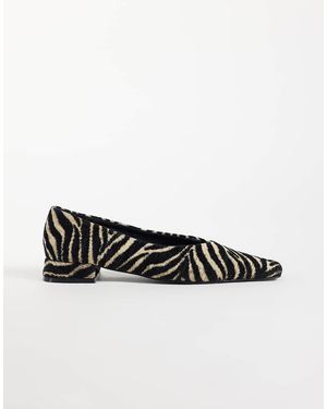 ASOS Ballerine Con Punta Squadrata Lemonade A Zebra - Bianco