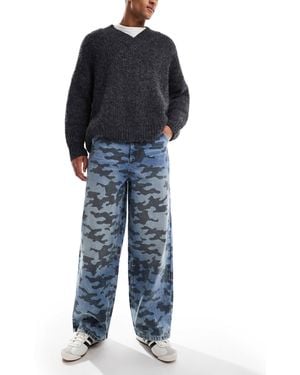 Collusion – x007 – superweite jeans mit military-laser-muster - Blau