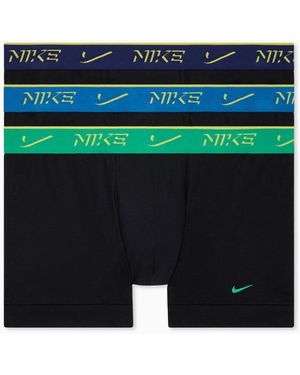 Nike Pack De 3 Calzoncillos Negros Básicos Con Cinturillas De Color Verde, Azul Y Morado De Algodón Essential Cotton De