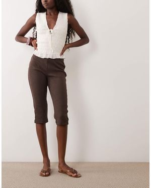 Miss Selfridge Capri Pant Co-ord - Brown
