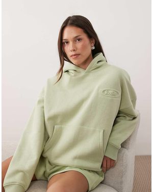 Kaiia Sport Embossed Logo Oversized Hoodie - Green