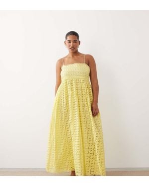 ARRANGE Curve Trapeze Cami Broderie Maxi Dress - Metallic