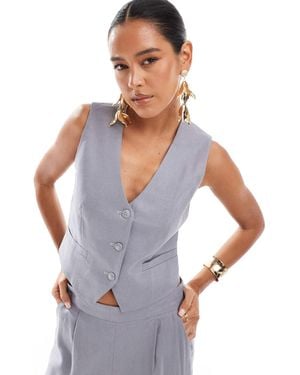 Jdy Linen Waistcoat Co-ord - White