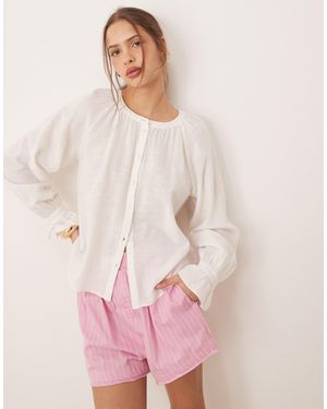 Aware – boho – e bluse mit knopfleiste - Pink