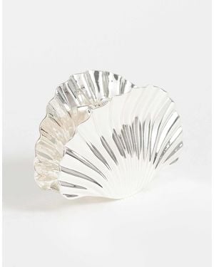 Mango Shell Clutch Bag - White