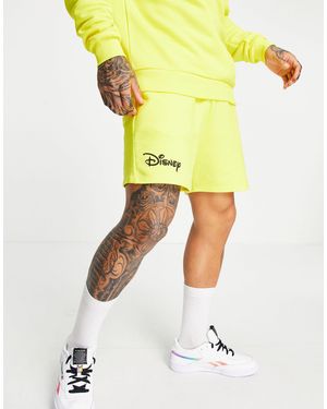 ASOS Disney Co-ord Short With Mickey Mouse Print - Yellow