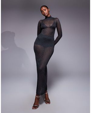 AFRM Shimmer Ribbed Maxi Dress With Panty - Blue