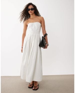 ASOS Bandeau Maxi Sundress With Full Skirt - White