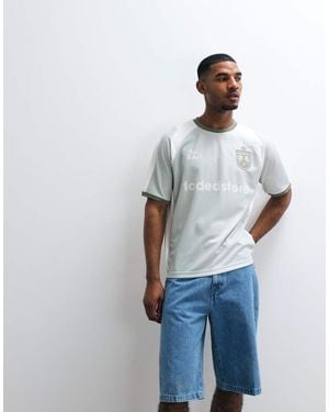 Faded Store Logo Football Jersey With Panel Detail - Blue