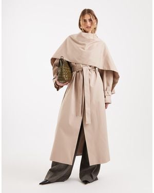 ASOS Scarf Detail Trench Coat - Natural