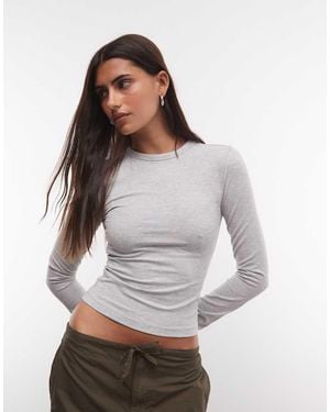 Collusion T-Shirt Aderente A Maniche Lunghe - Grigio